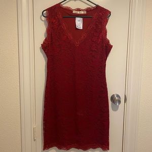 Red lace dress